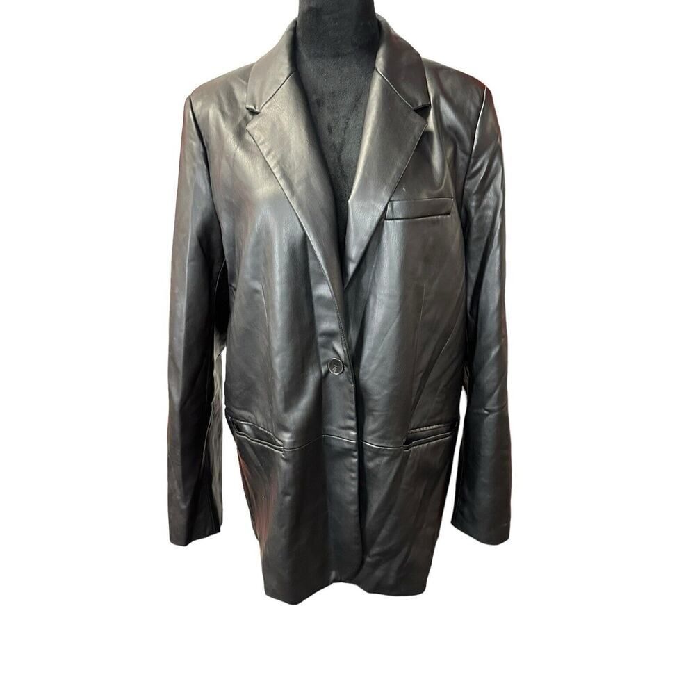 Zara Black Leather Blazer